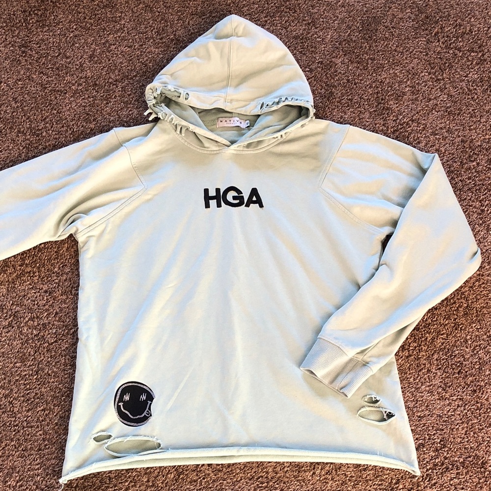 Men's Light Sage Green Hooded Sweatshirt